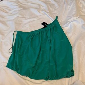 Express Vibrant Green One-Shoulder Top